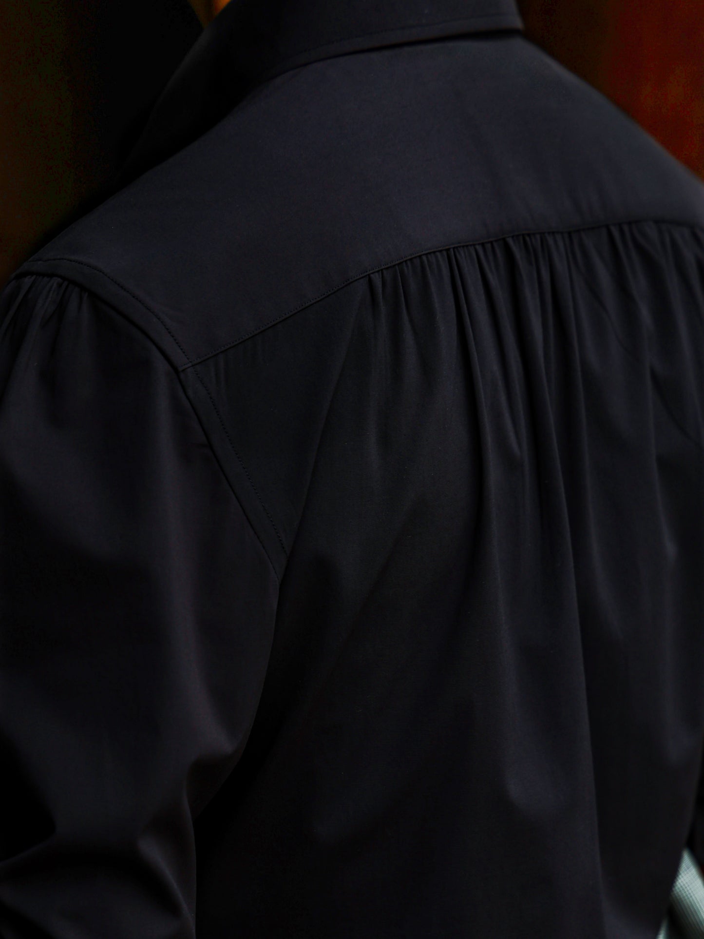 「Twilight Black」Don-Style Spread Collar Shirt