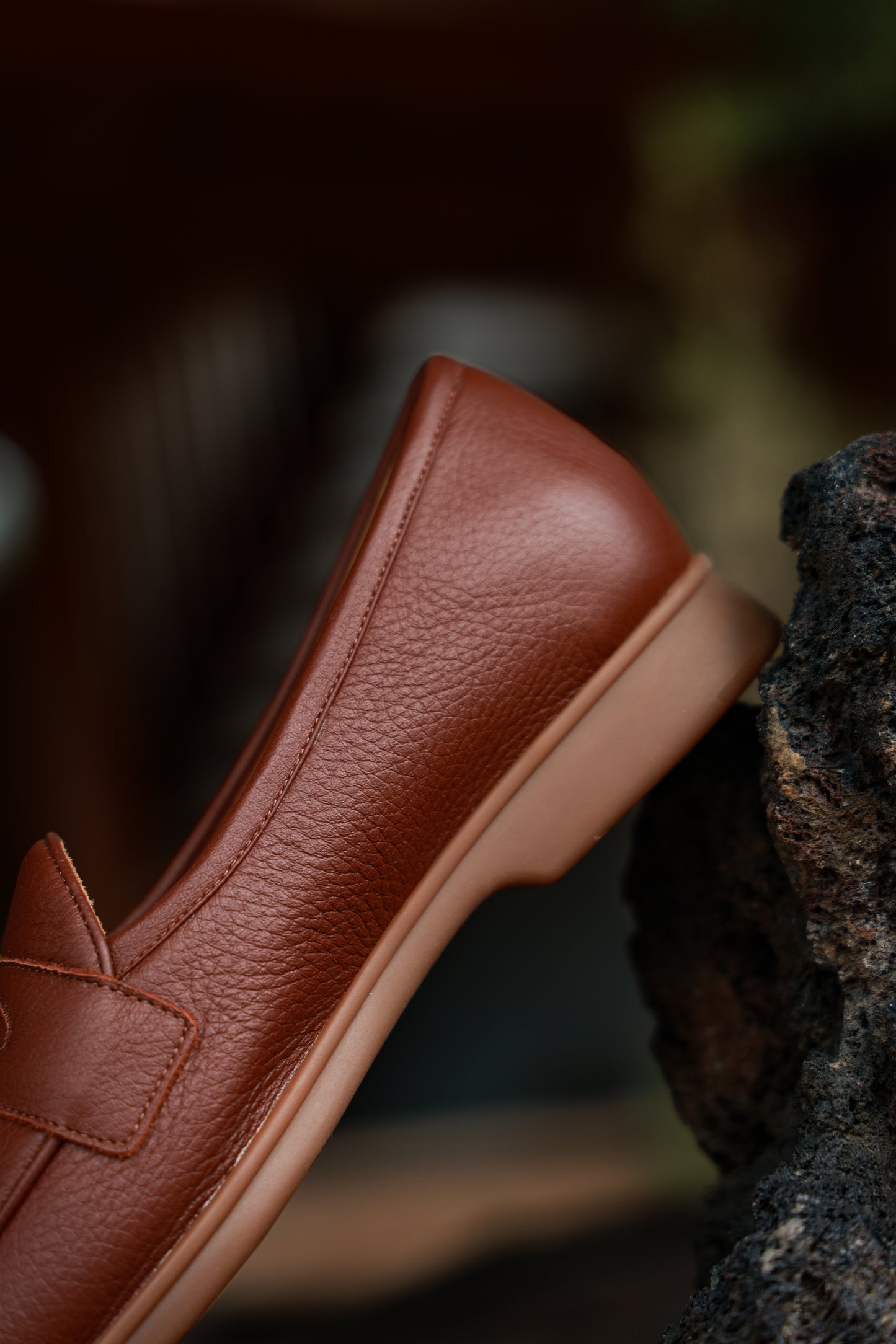 "Burgen Red" Deerskin Lychee Penny Loafer Loafers 