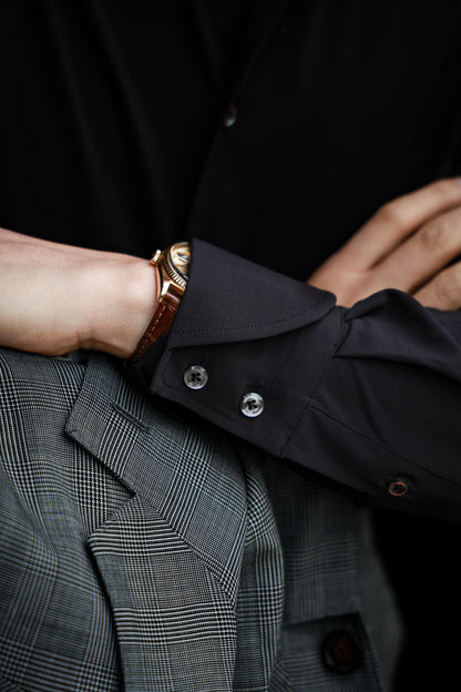 「Twilight Black」Don-Style Spread Collar Shirt