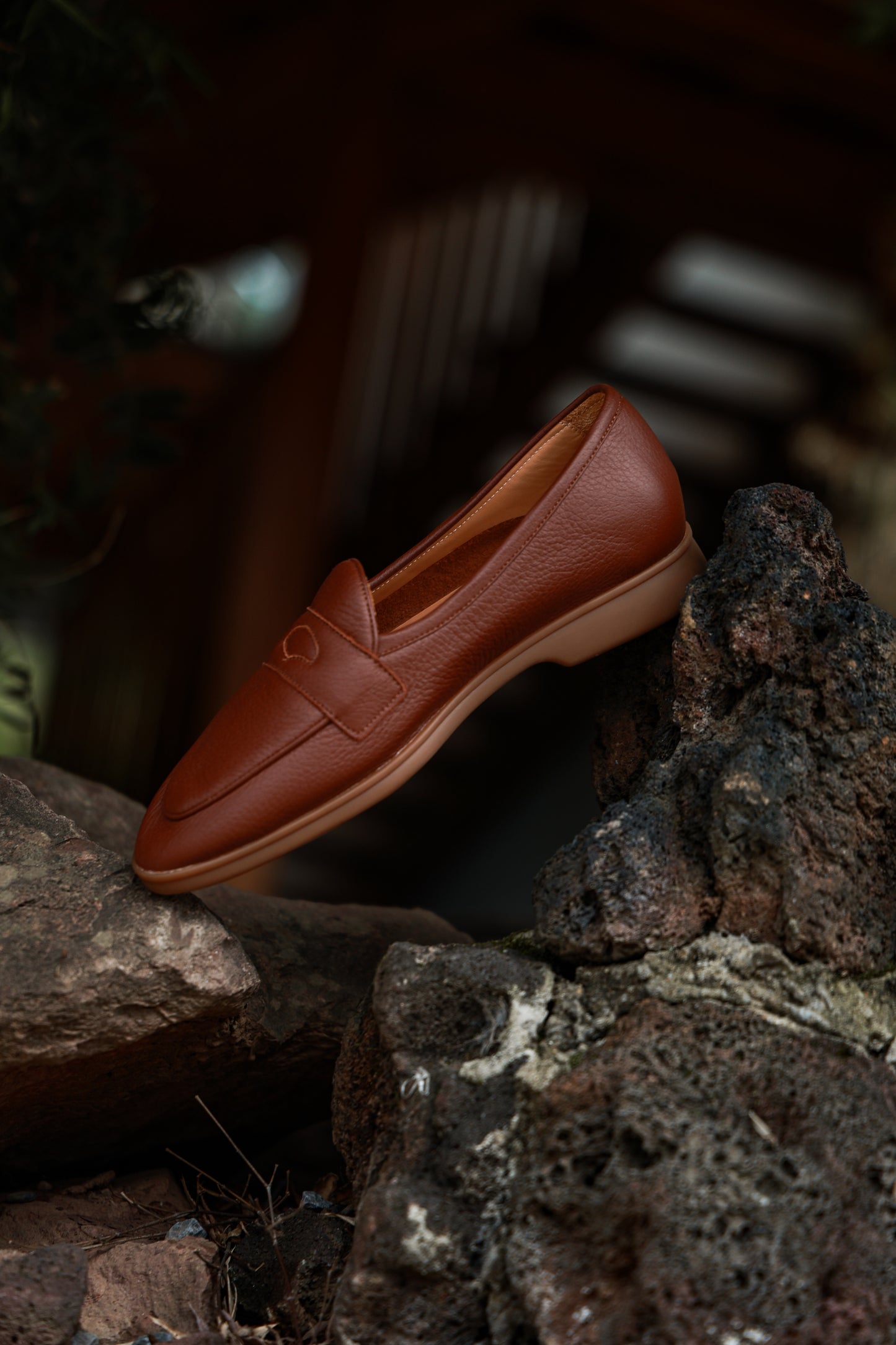 "Burgen Red" Deerskin Lychee Penny Loafer Loafers 