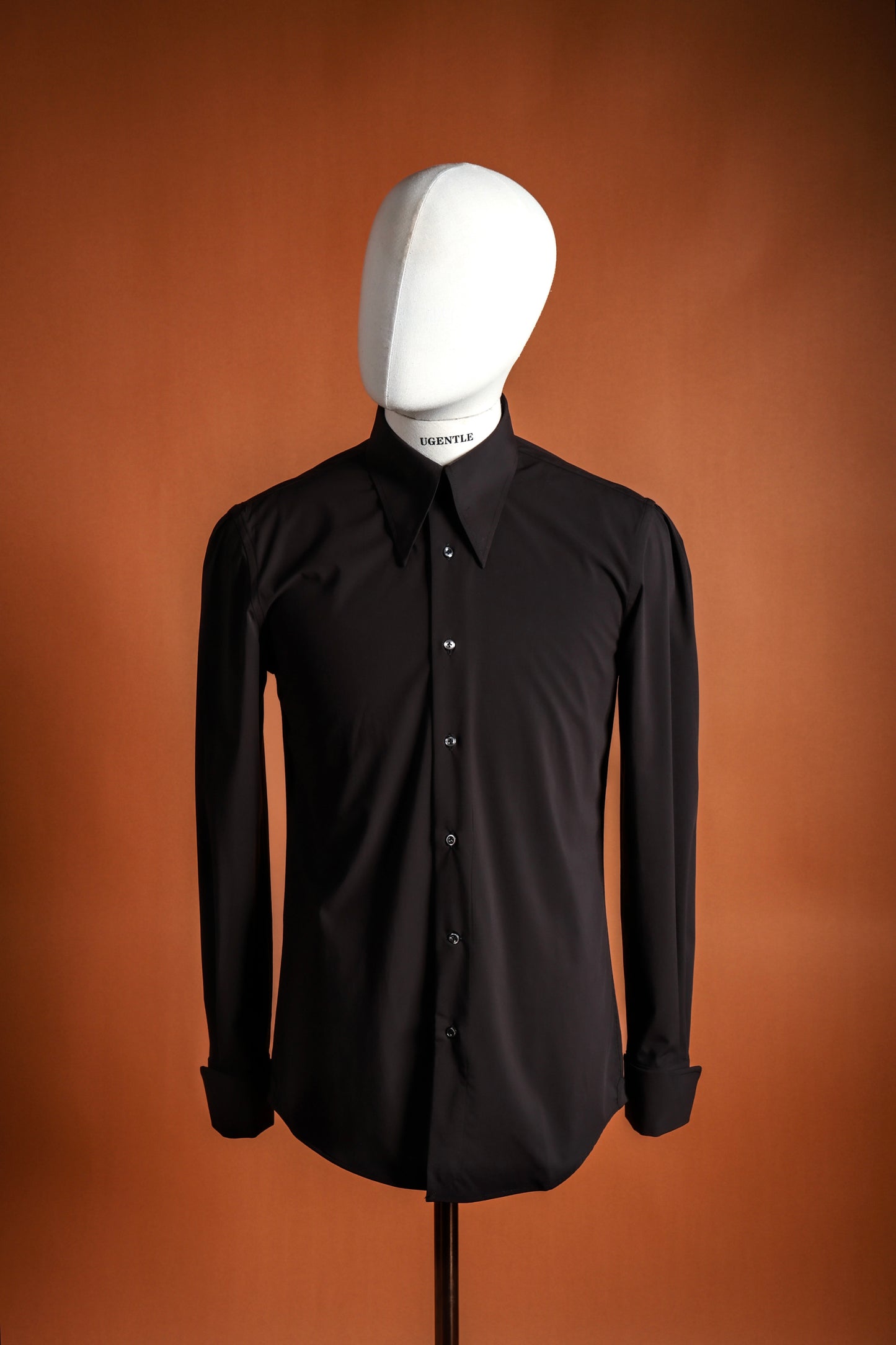 「Twilight Black」Don-Style Spread Collar Shirt