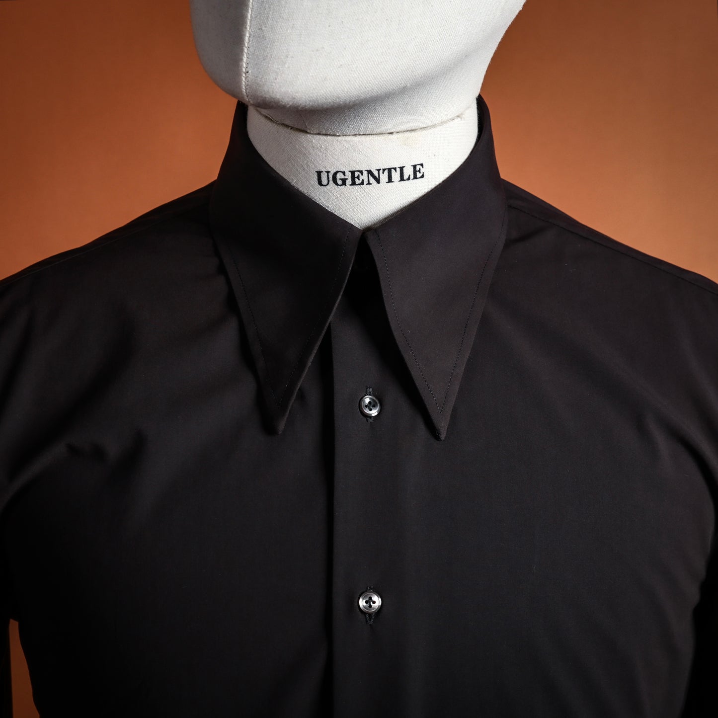 「Twilight Black」Don-Style Spread Collar Shirt