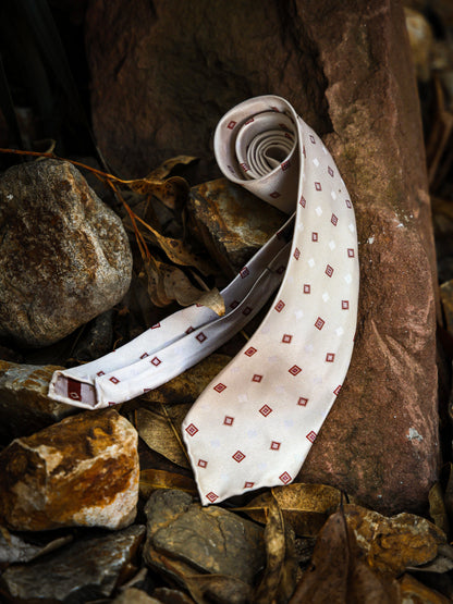 "Cheese-colored retro floral" tie 3 fold tie 