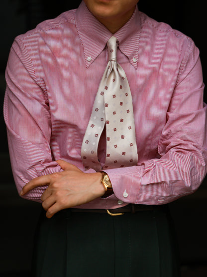 "Cheese-colored retro floral" tie 3 fold tie 