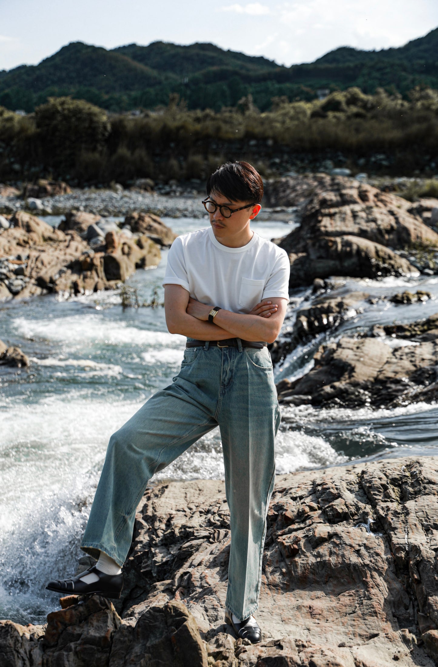 「Sea Salt White」Heavyweight combed cotton Crew Neck Unisex Short-Sleeve T-Shirt