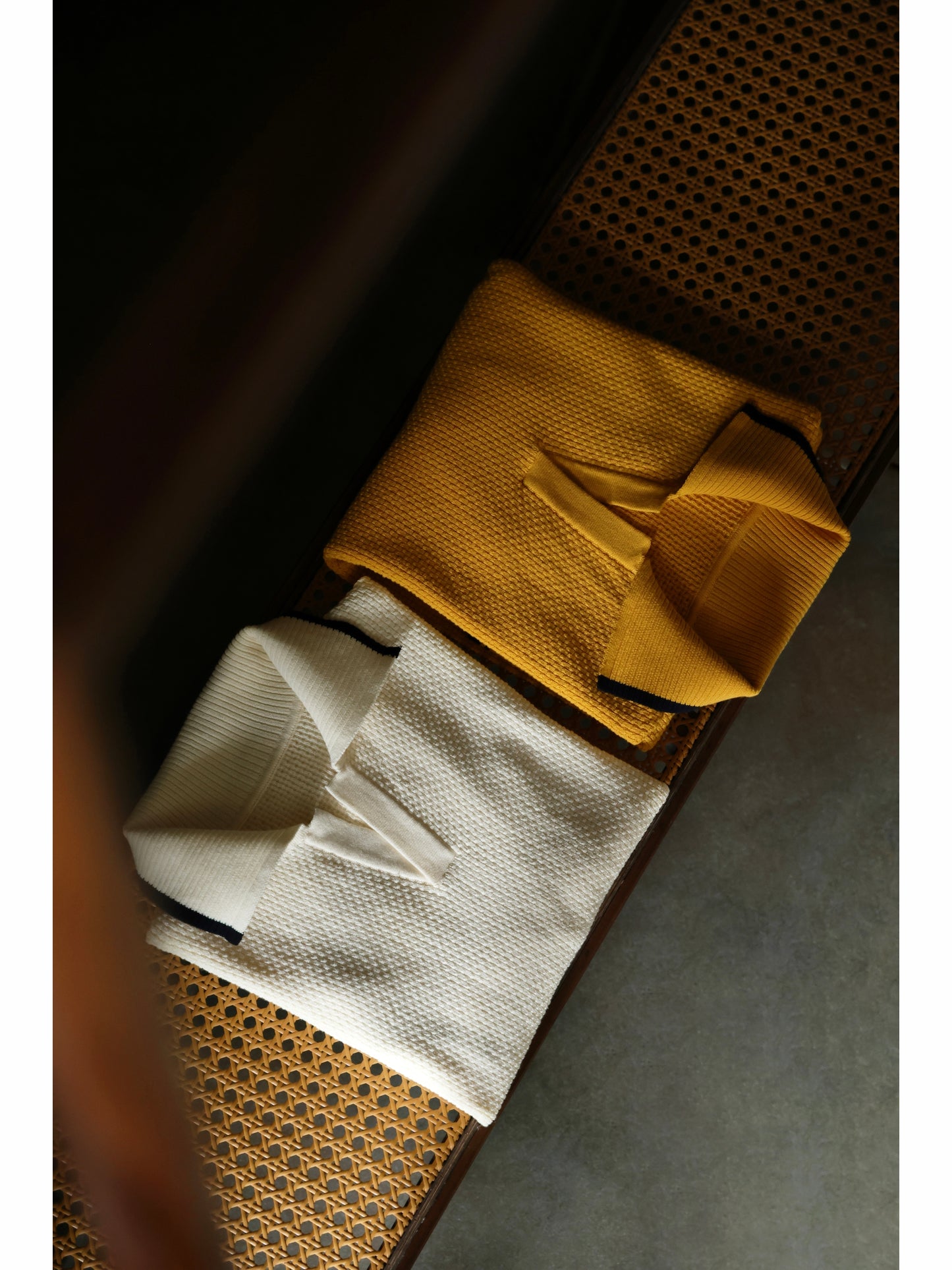 Buttonless Cotton Knitted Polo Amber Gold