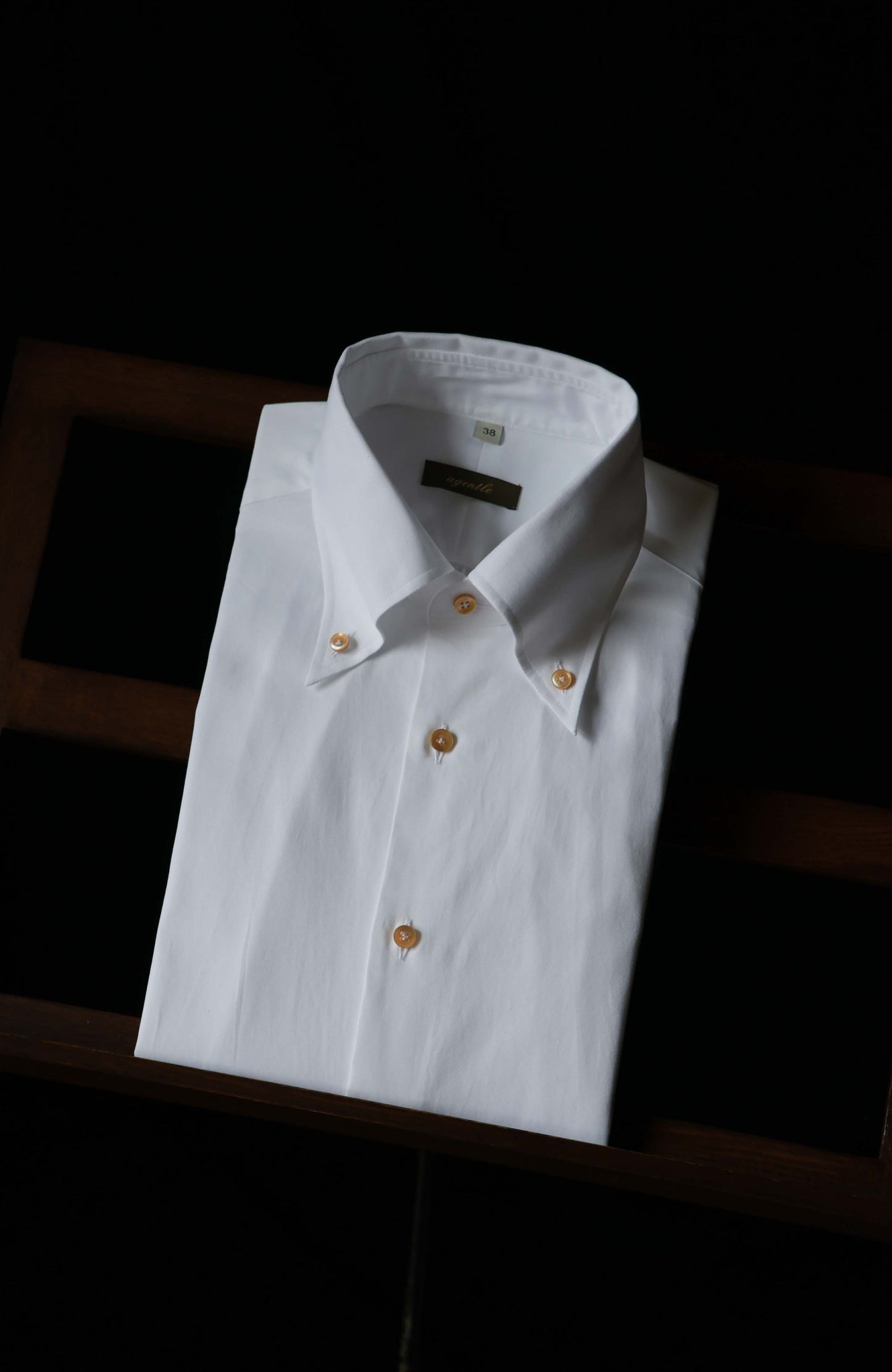 Handcrafted Button-down Collar Shirt in Italian CANCLINI Cotton — Snow Peak White