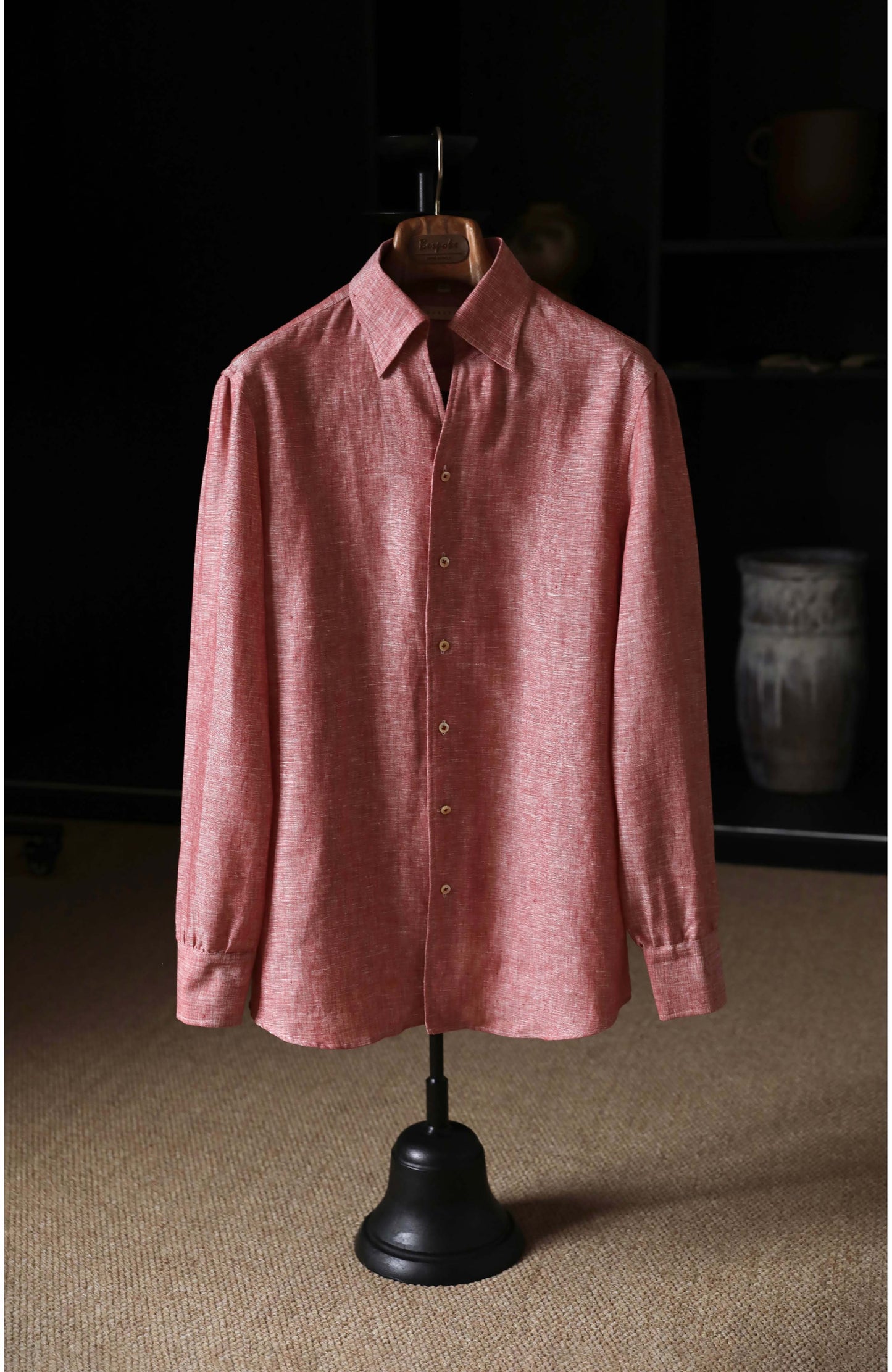 Linen One-Piece Collar Shirt — Red Canyon Sand