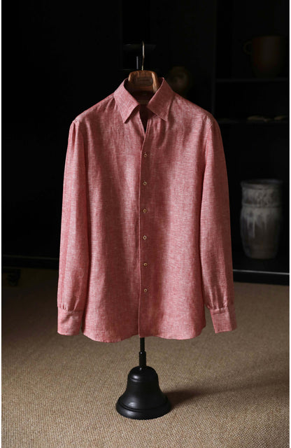 Linen One-Piece Collar Shirt — Red Canyon Sand