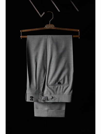 Tollegno 1900 High-Waisted Suit Trousers with Parisian Side Adjusters — Eclipse Grey