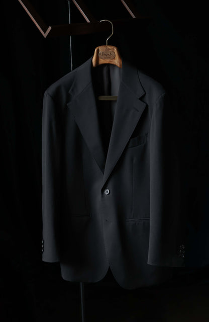 Tollegno 1900 Half-Canvas Single-Breasted Suit Jacket — Midnight Black