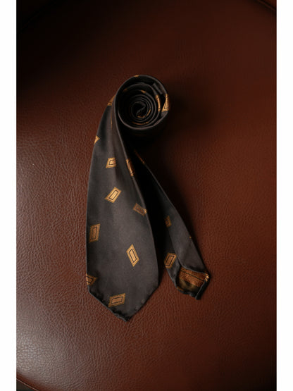 「Cocoa Diamond」Mulberry silk Three-fold Tie