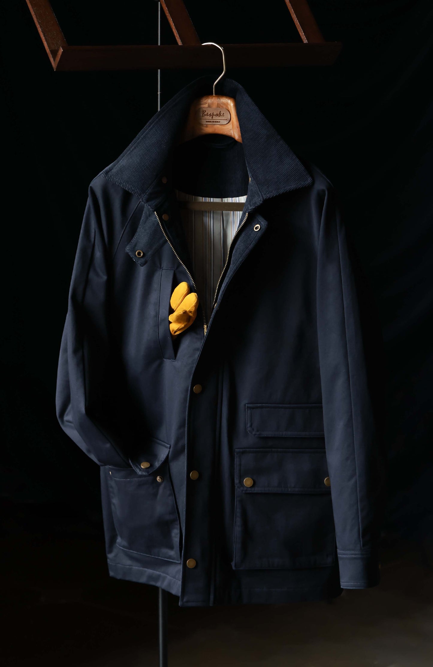 Heavy Cotton Raglan Jacket — Navy