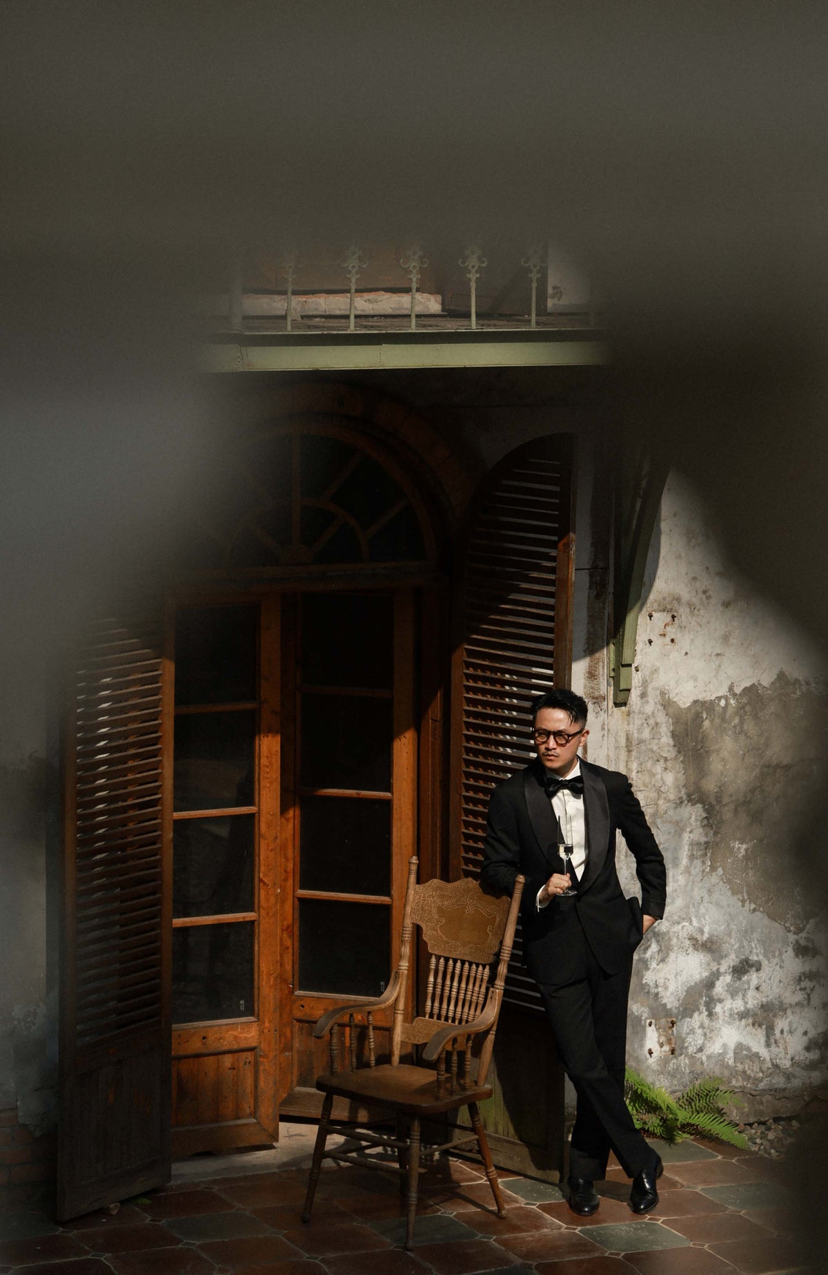 Half-Canvas Shawl-Lapel Evening Jacket — Luminous Midnight Black