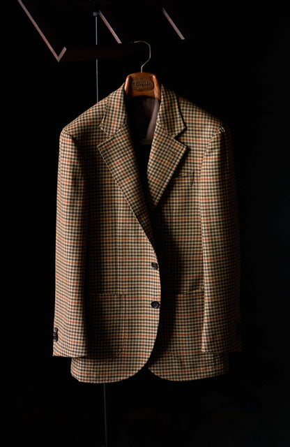 Half-Canvas Single-Breasted Suit Jacket — Autumn Vichy Check