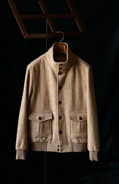 Art-Tuft Textured Herringbone A-1 Precision Jacket — Desert Dune