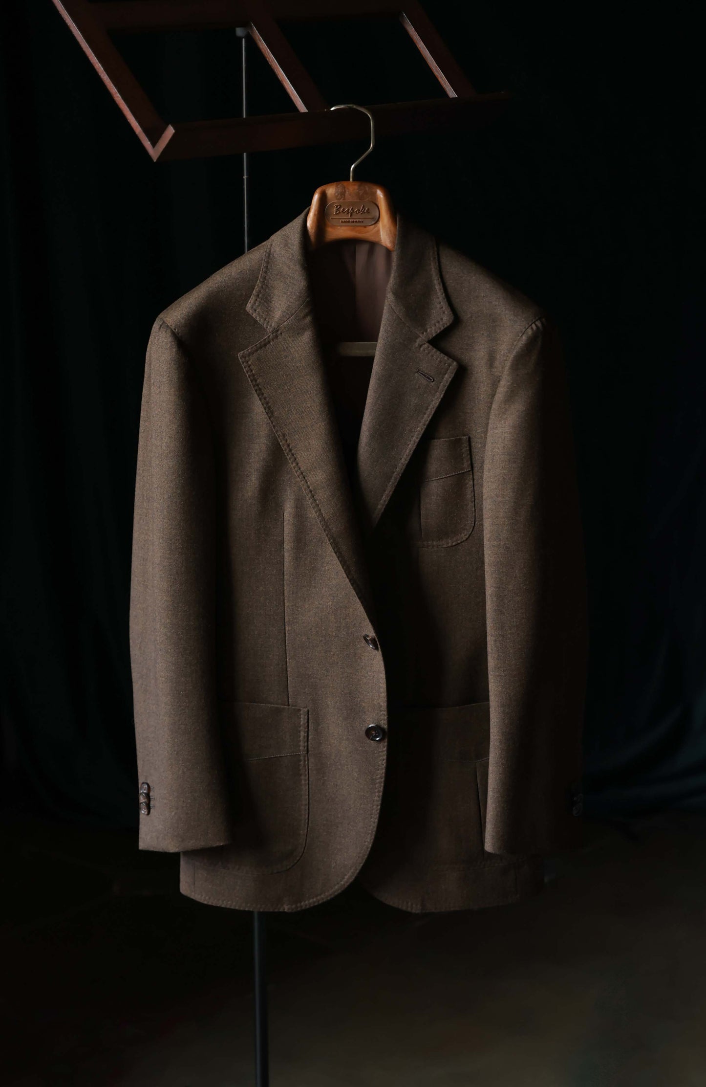 Half-Canvas Single-Breasted Suit Jacket — Flannel Cigar Brown