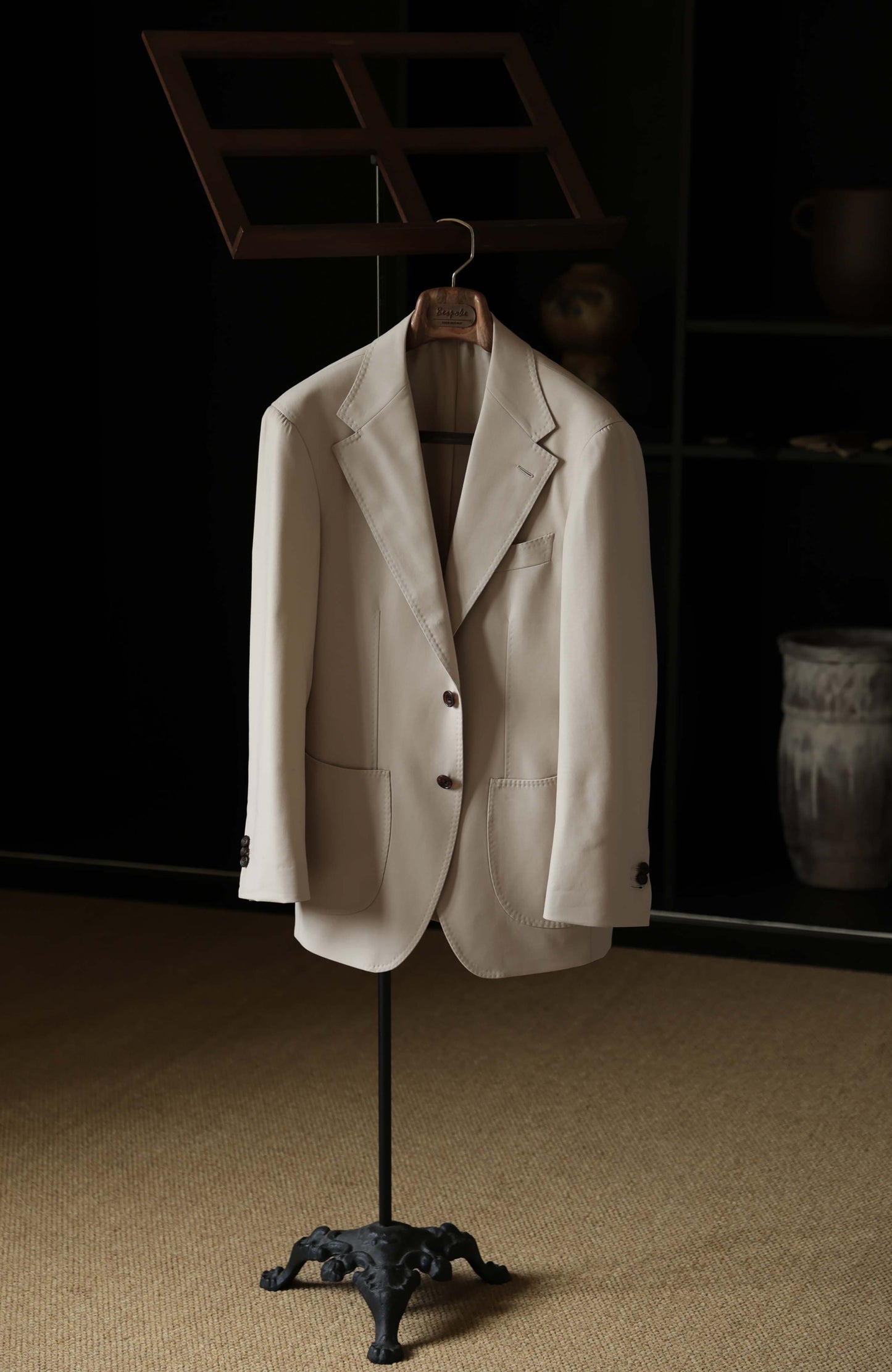 Lightweight Half-Canvas Single-Breasted Suit Jacket — Sandstone Mist