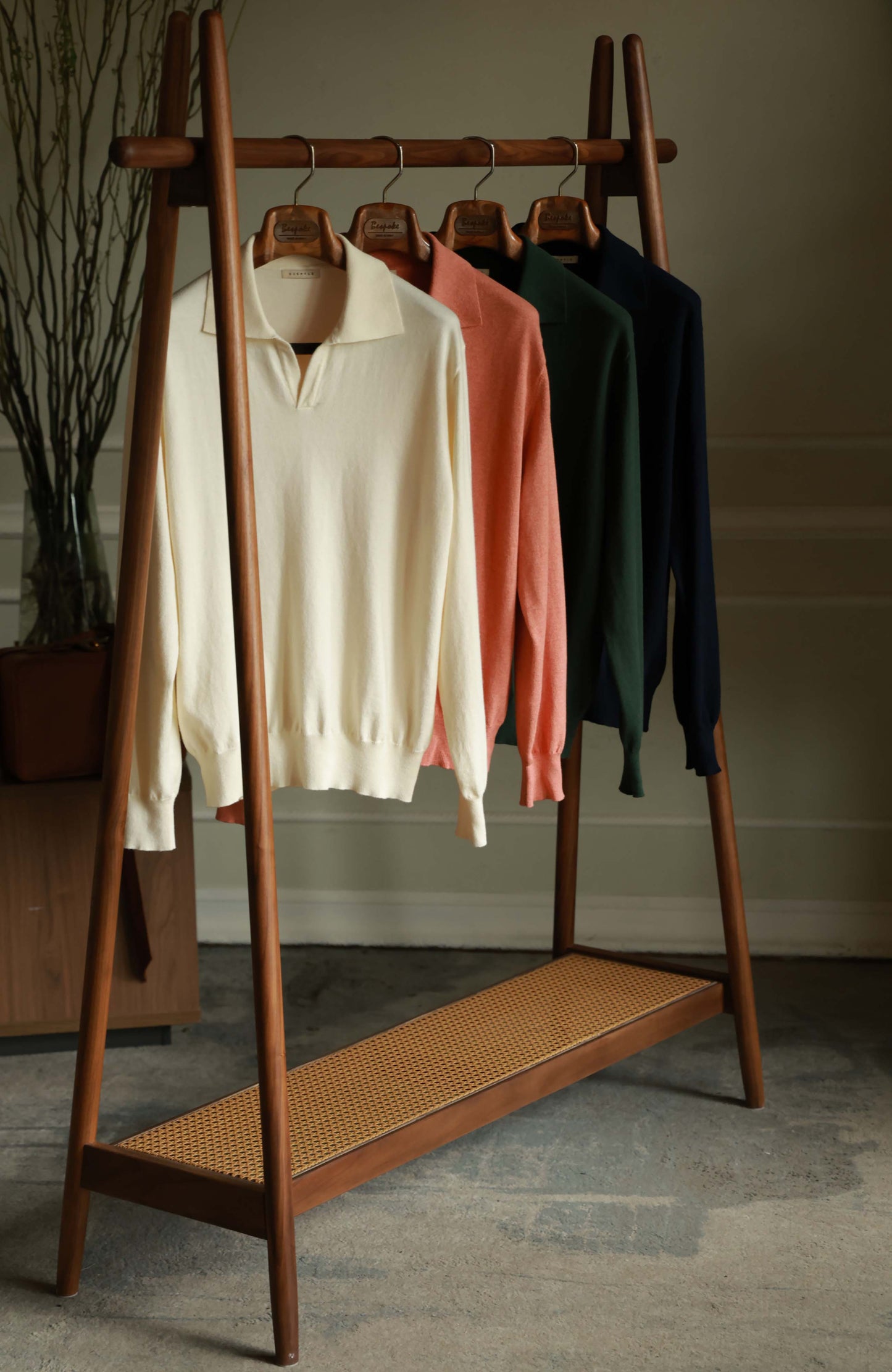 Cashmere Cotton One-Piece Polo Sweater —  Off White