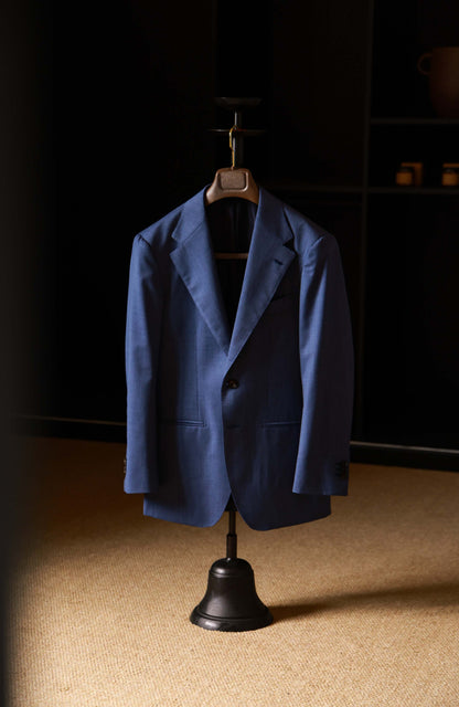Half-Canvas Single-Breasted Suit Jacket — Polar Atlantic Blue