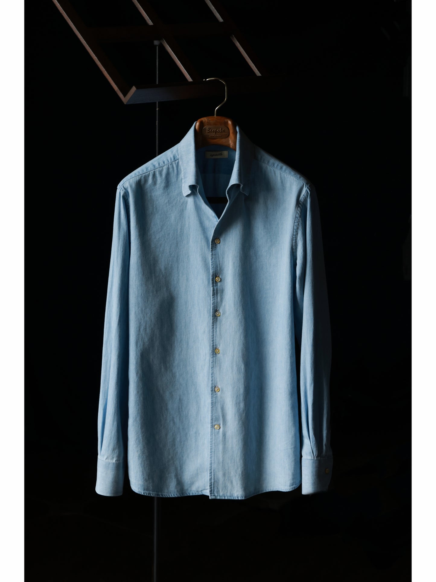 One-piece Collar Shirt — Washed Denim