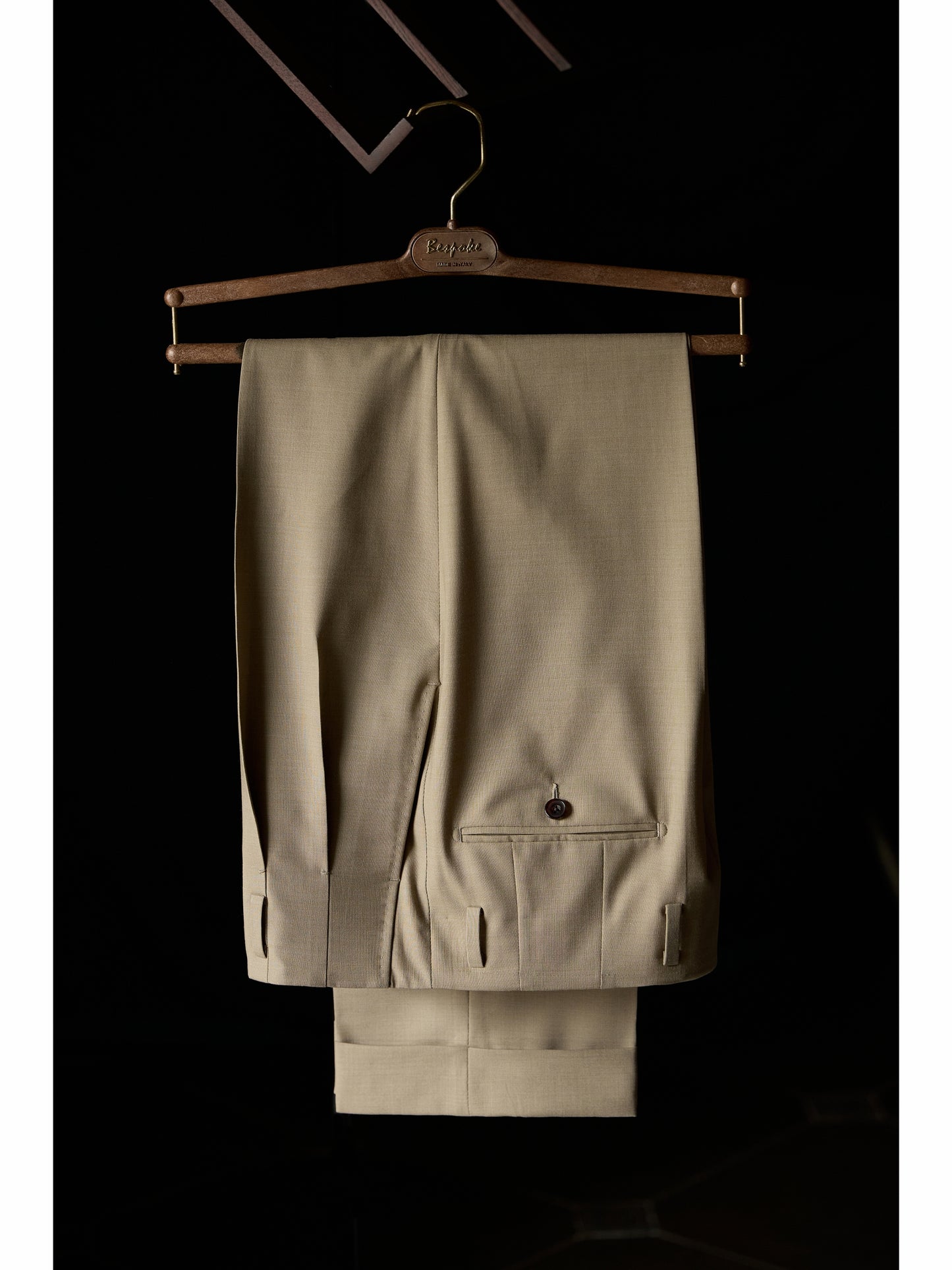 「Sand Trace」Suit Trousers with Merino Wool Hollywood-Waist and High-Waisted Double-Pleated