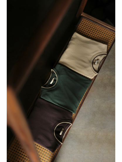 「Snow-Capped Spring」Natural Cotton-Silk Blend Italian-Inspired Vintage Unisex Knit Short-Sleeve Polo Shirt