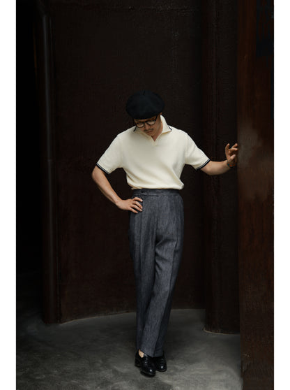 Linen Trousers — Denim