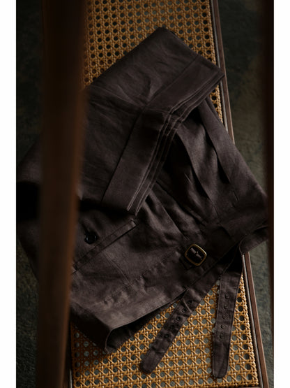 Gurkha Linen Shorts — Brown