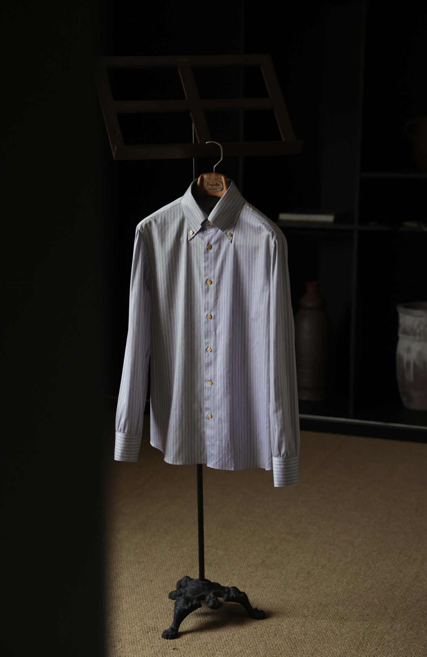 SÖKTAS Cotton Handmade Button-Down Shirt — Rocky Mountains Stripe