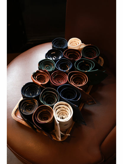 「Pine-Bordeaux Stripe」Mulberry silk Three-fold Tie