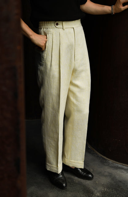 Linen Trousers — Ivory