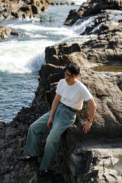 「Sea Salt White」Heavyweight combed cotton Crew Neck Unisex Short-Sleeve T-Shirt