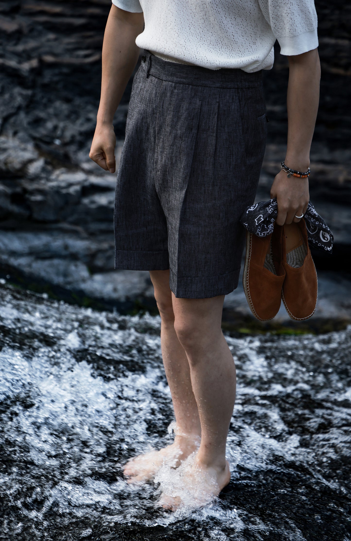 Linen Shorts — Denim