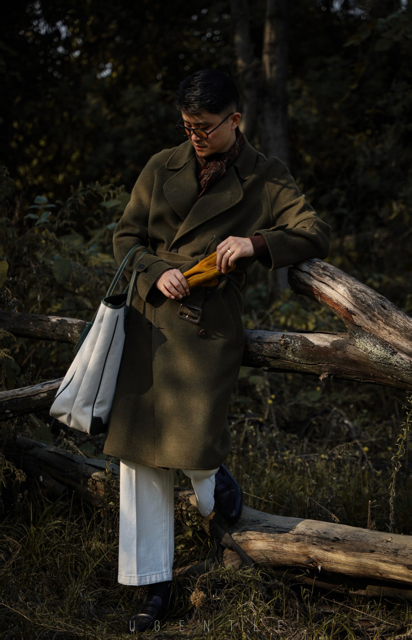 「Cedar Green」Balmacon Coat with Raglan sleeve
