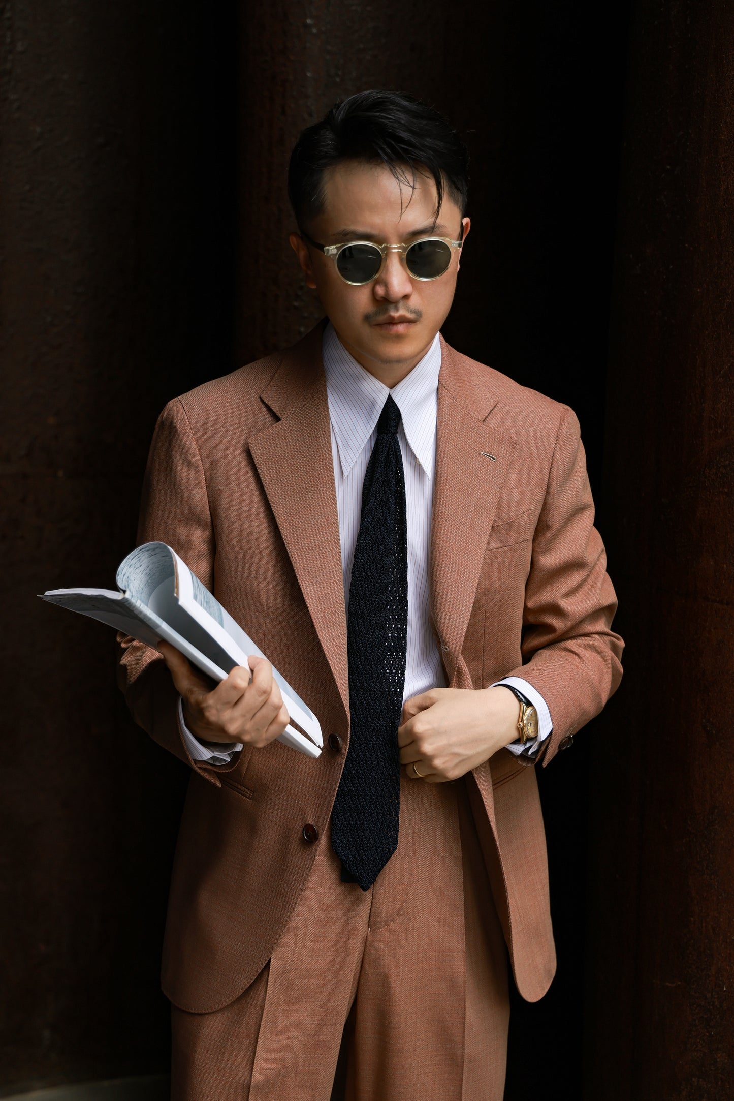 Suit Jacket with Half-Canvas and Peaked Collar — Tangerine