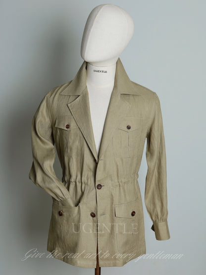 "Hully Tea" Linen Unlined Hunting Jacket 