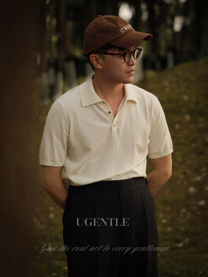 Cotton/Cashmere Classic Polo Off White