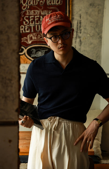 Cotton/Cashmere Classic Polo Navy