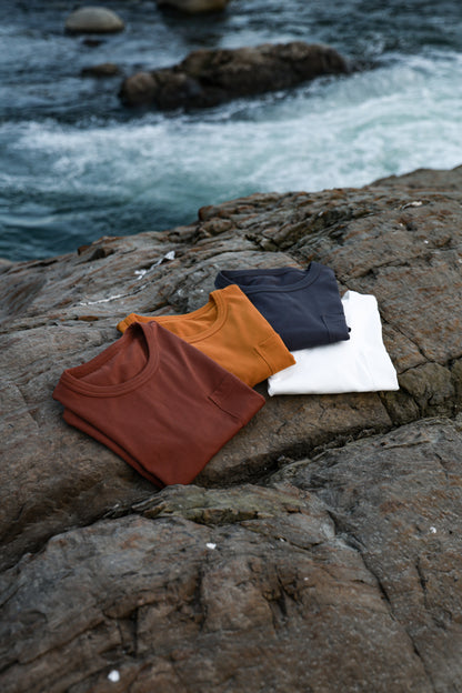 「Sea Salt White」Heavyweight combed cotton Crew Neck Unisex Short-Sleeve T-Shirt