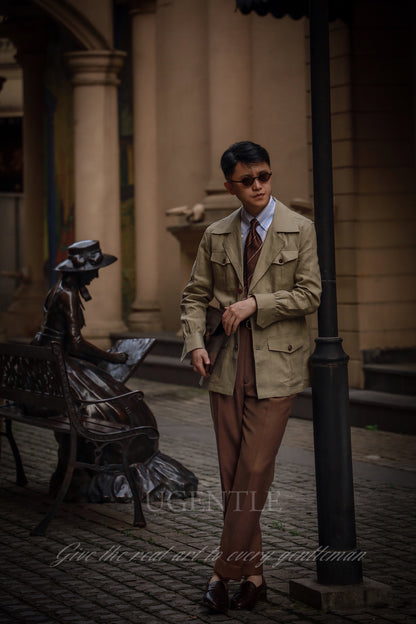 "Hully Tea" Linen Unlined Hunting Jacket 