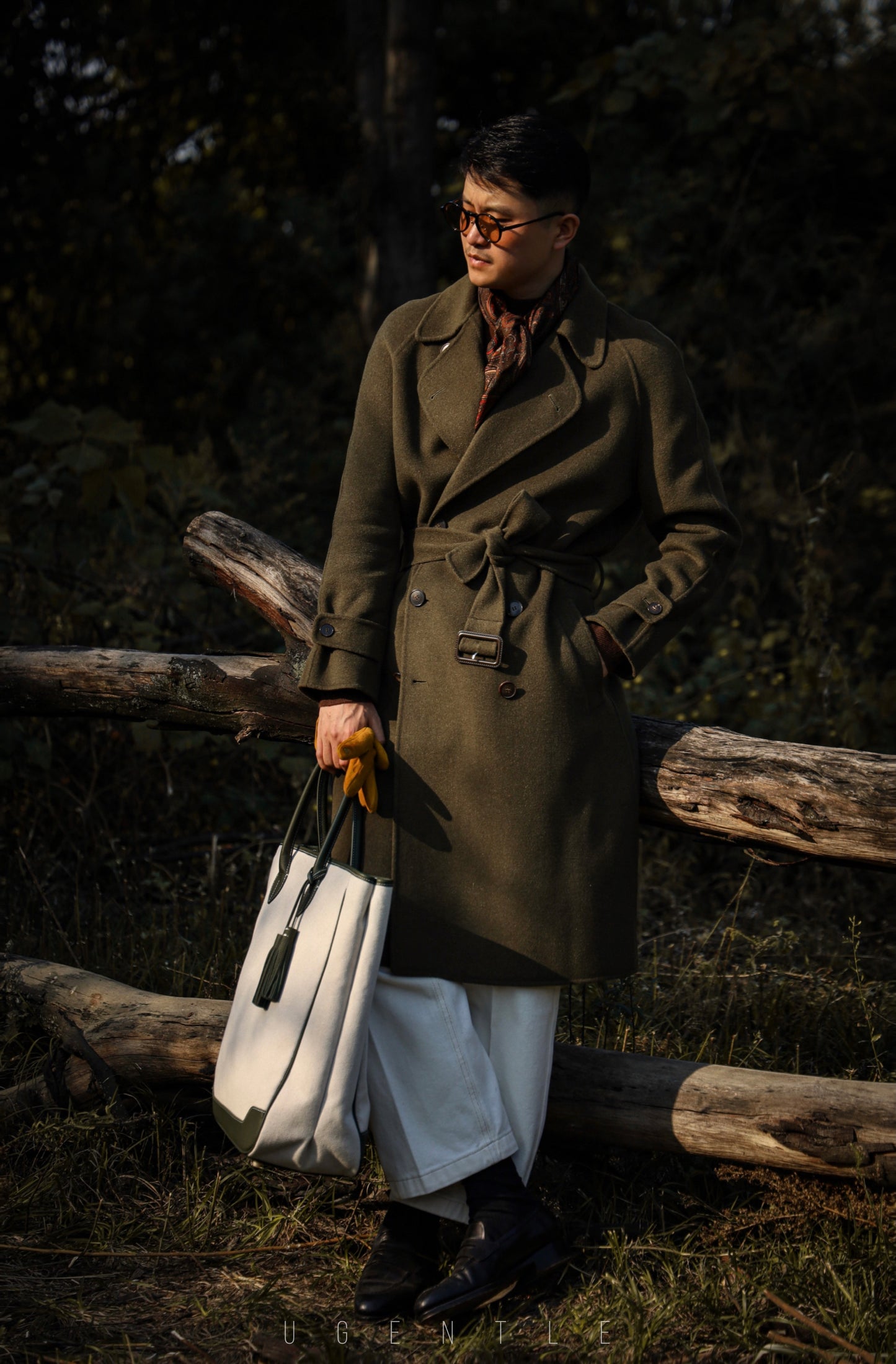 「Cedar Green」Balmacon Coat with Raglan sleeve