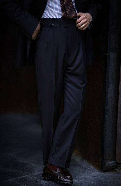 "Night Herringbone" Suit Trousers 