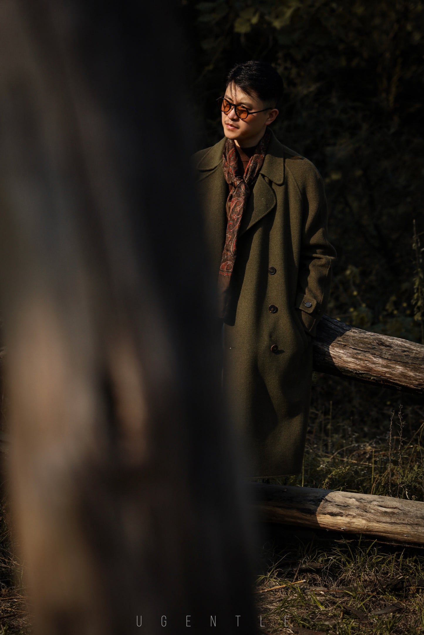 「Cedar Green」Balmacon Coat with Raglan sleeve