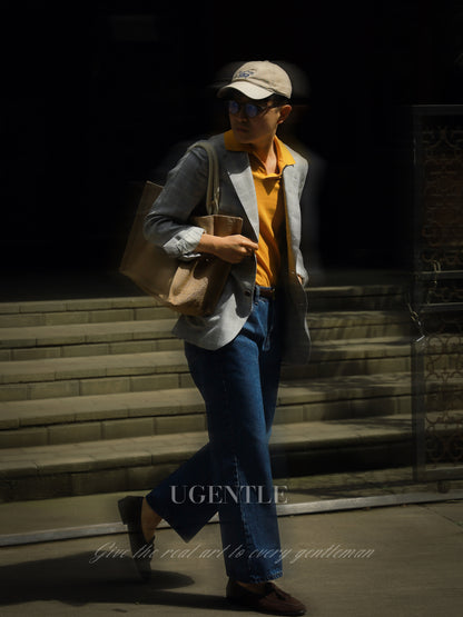 Cotton/Cashmere Classic Polo Amber Gold