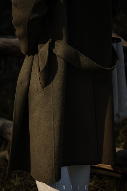 「Cedar Green」Balmacon Coat with Raglan sleeve