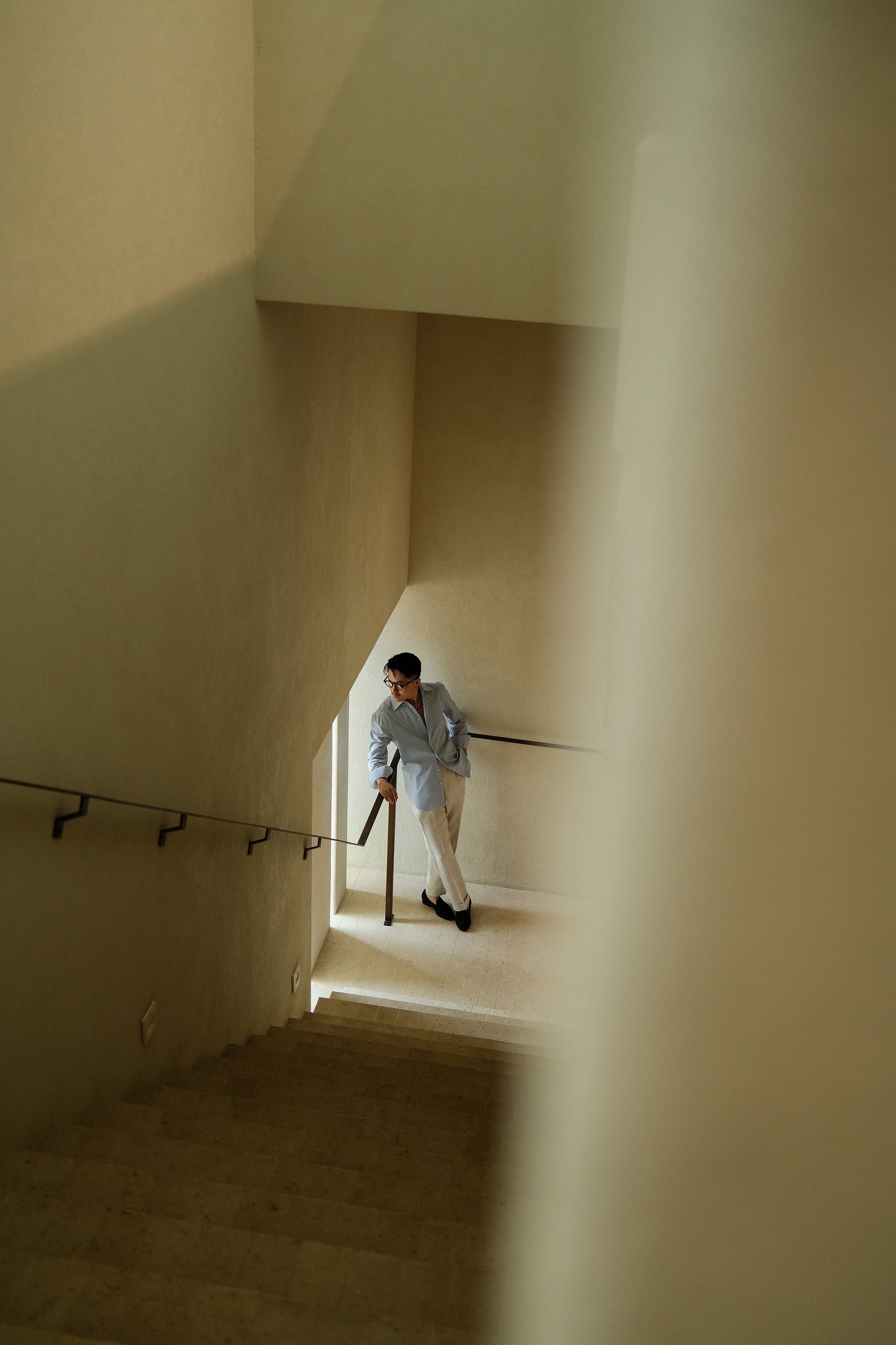 One-piece Collar Shirt — Blue Pencil Stripe Seersucker