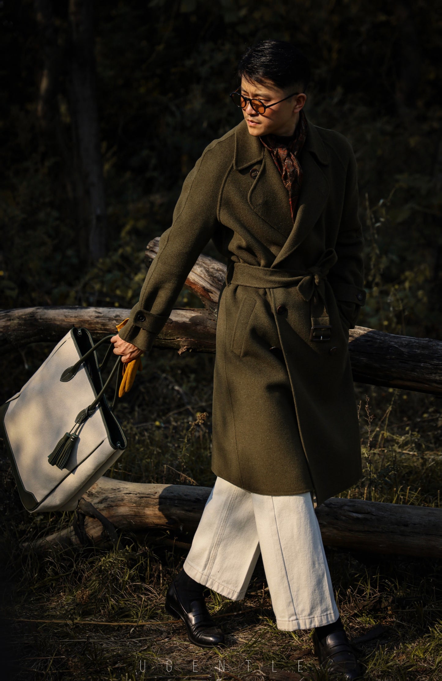 「Cedar Green」Balmacon Coat with Raglan sleeve