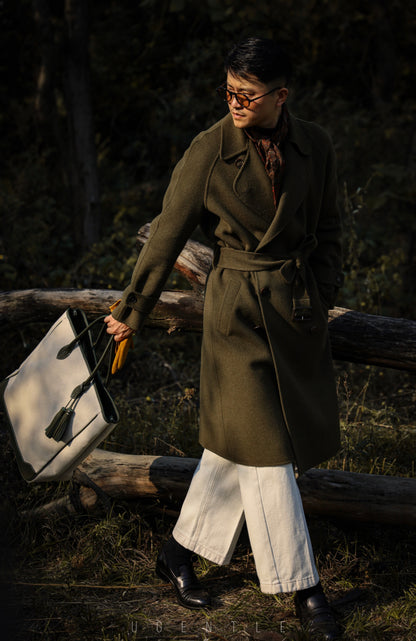 「Cedar Green」Balmacon Coat with Raglan sleeve