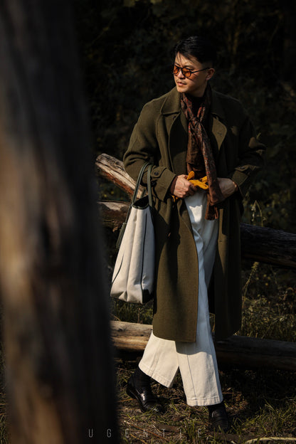 「Cedar Green」Balmacon Coat with Raglan sleeve